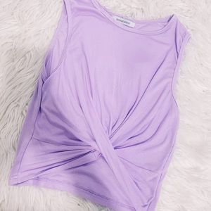 Olivaceous Twist Front Crop Tank